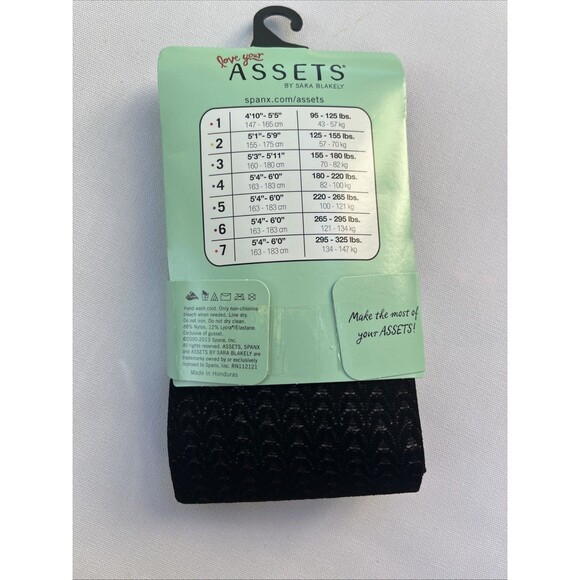 Spanx Love Your Assets Wish Bone Textured Shaping Tights Black NWT - Picture 4 of 5